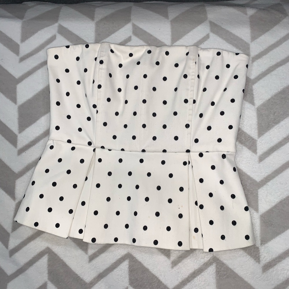 Alice and Olivia Peplum Polka-Dot Top